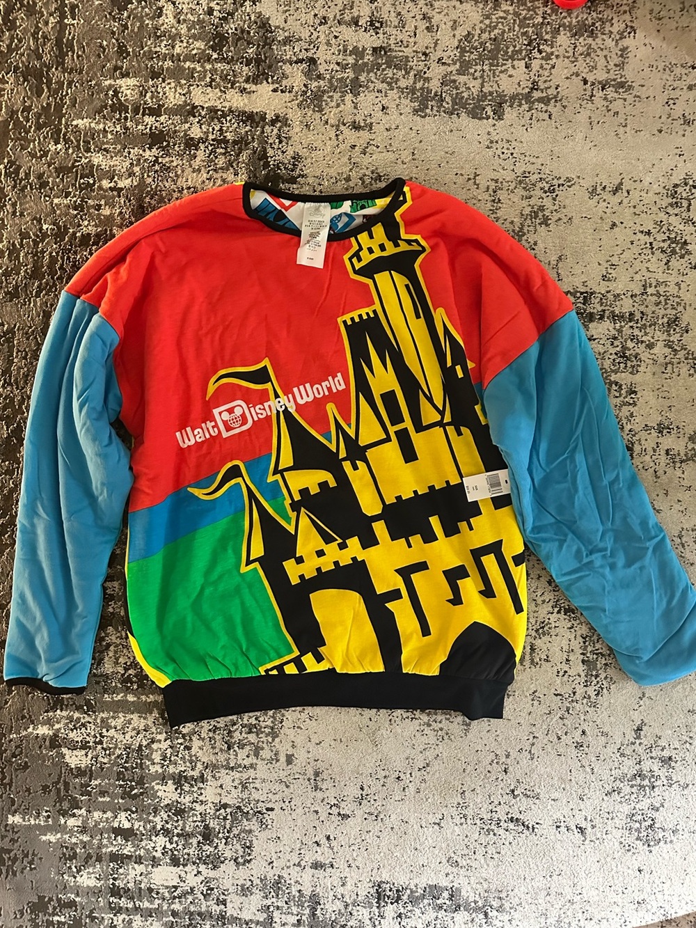 NWT Disney Parks Retro Colorblock Cinderella Castle Pullover Top XS/S